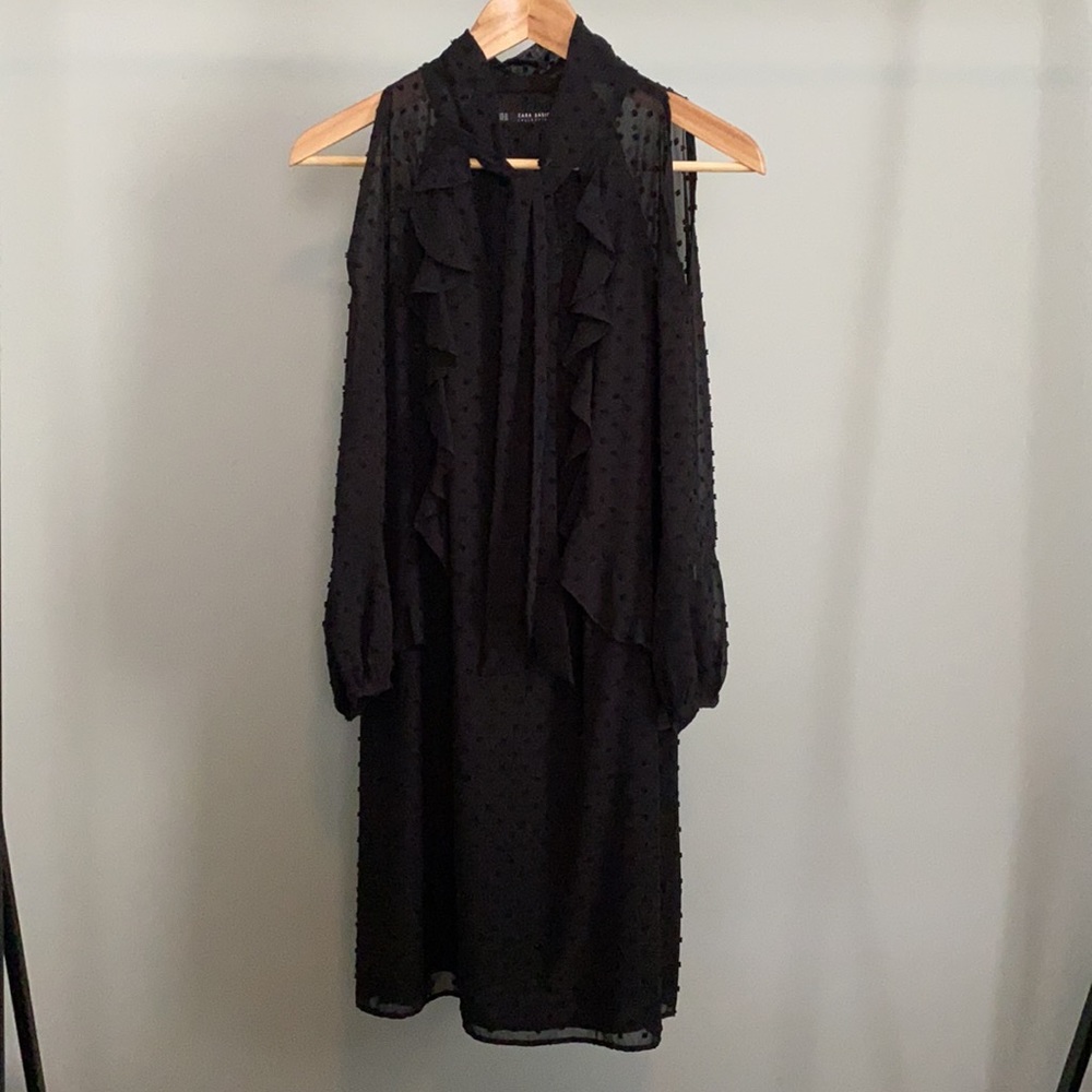 Zara Black Polka Dot Shift Dress